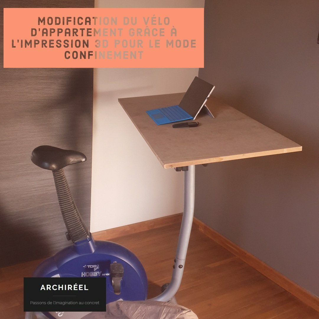 Modification d'un vélo d'appartement en Bureau pour le confinement