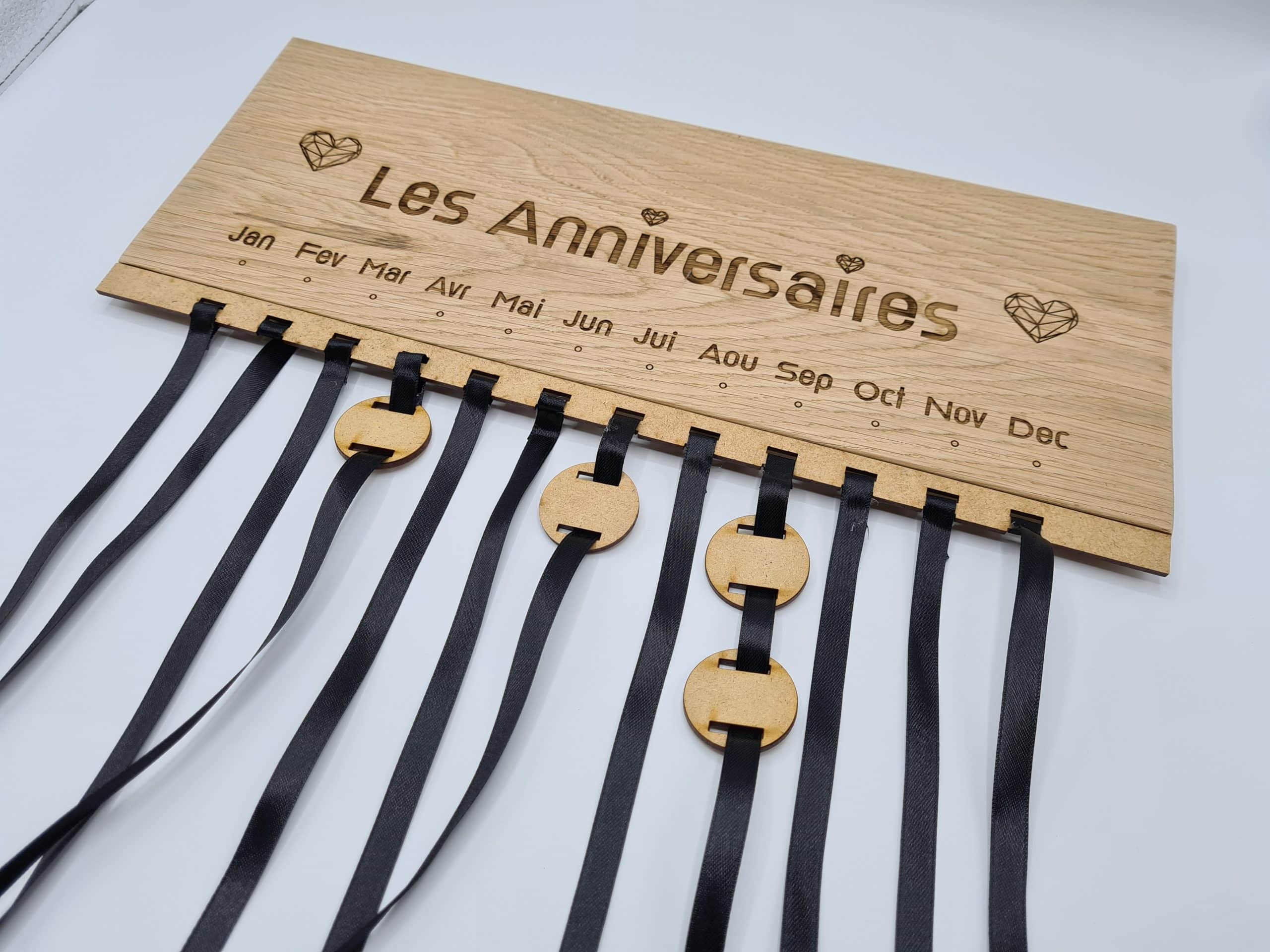 Calendrier Rappel Anniversaire En Bois Archireel
